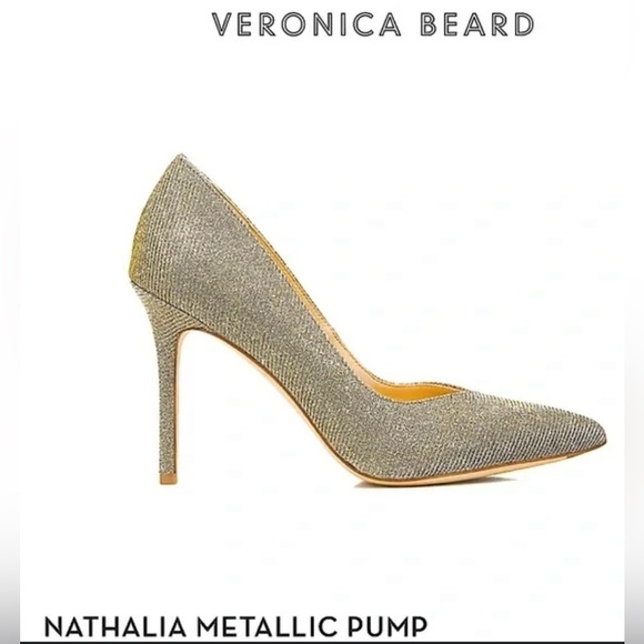 Veronica Beard Silver Glitter Heels